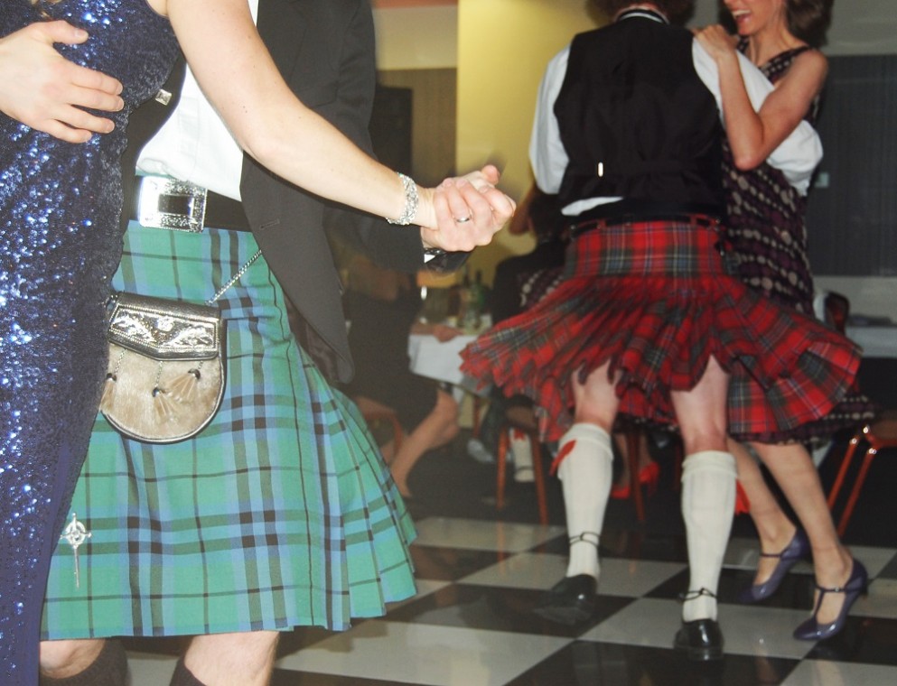 Scottish dancing at a traditional Ceilidh