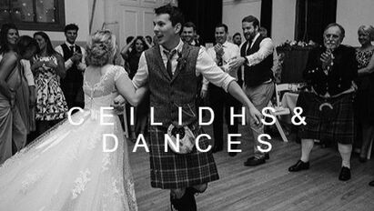 Bride dancing at Scottish wedding